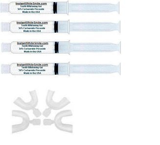 Instant White Smiles optimized Teeth Whitening Kit - Professional Maximum Strength 36% 40 ml Teeth Whitening Syringes / Kit with 2 sets of trays