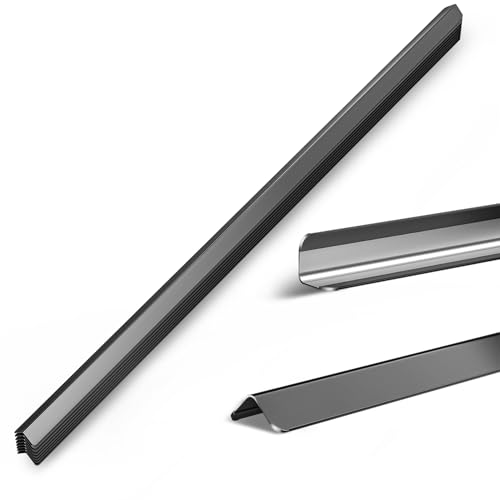 Image of 1x1x48 Inch 304 Stainless Steel Black Wall Corner Guards (5-Pack) Heavy Duty Rounded Corner Protector, Smooth Folded Edge Design for Wall Protection 90 Angle Metal Edge Guard Stainless Steel Slab