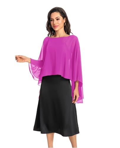 Image of Baoqiya Chiffon Capes Sheer Capelets Long Cape Poncho For Women Plus Size