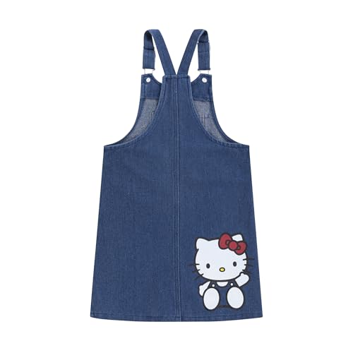 Hello Kitty Sanrio Girls Adjustable Jumper Denim Dress with Shirt Set for Toddler and Big Kids4