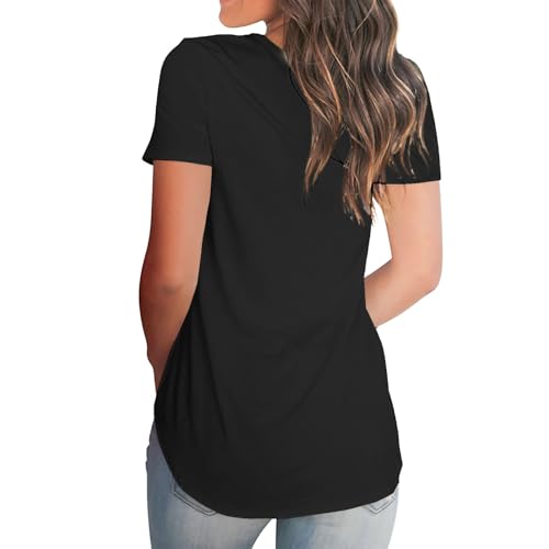 Ofertas Flash Camisetas Chulas De Mujer Blusas Manga Larga Camisa Verano Evase Holgada Blusa Algodon Camiseta Cuello Pico Negra con Gatos Elegante Vestir Azul Viaje Básica Corta Termica Roja