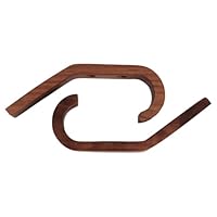 Tiardey Set of 2 Wooden Coat Hooks Walnut-Colored J Hooks Improved Towel Hooks with Polished and Greased Finish for Kitchen and Bedroom Decor