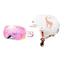 Amazon | kufun スキー ヘルメット スノーボード ゴーグル セット球面