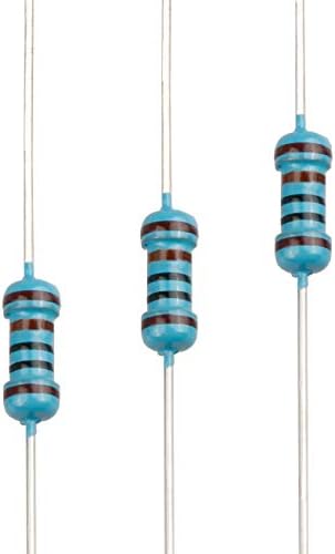 100pcs 1K ohm Resistor 1/4w (0.25 Watt) ±1% Tolerance Metal Film Fixed Resistor, Multiple Values of Resistance Optional