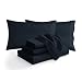 Elegant Comfort Luxurious Soft 1500 Thread Count Egyptian 6-Piece Premium Hotel Quality Wrinkle Resistant Coziest Bedding Set, Easy All Around Elastic Fitted Sheet, Deep Pocket, Cali King, Black