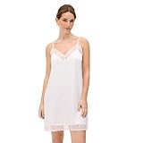 YSABEL MORA Camisón. Colección Bridal. Ideal para Novias con Femeninos Detalles de Encaje en el Escote y el bajo, Noche de Bodas..