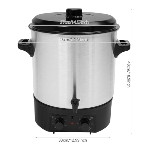 Image of Electric Water Bath Canner, 27L /28.53QT 304 Stainless Steel 1500W 120V Adjustable Temp Control (122F to 212F) with Timer Automatic Reheat Function Overheating Protection (27L /28.53QT)