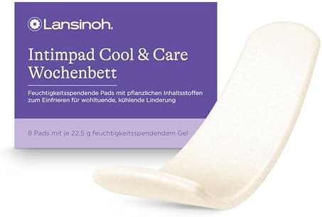 Lansinoh Intimpad Cool & Care Wochenbett, 8 Stück | maximaler Kühlkomfort, weiche und flexible Pads, einfrierbar, Pflege im Wochenbett, mit Bio Aloe vera und Hamamelis