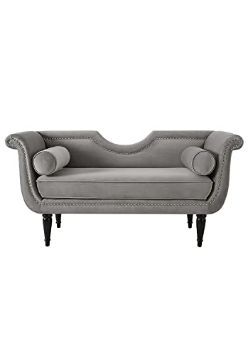 Image of Luxury Velvet 2 Seater Chaise Lounge Sofa - Tufted Chesterfield Modern Couch with Button Tufted Back Elegant Lounge Couch for Living Room, Bedroom, Office
