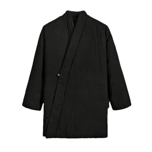 Veste rembourrée coton homme style chinois manteau épais vintage couleur unie