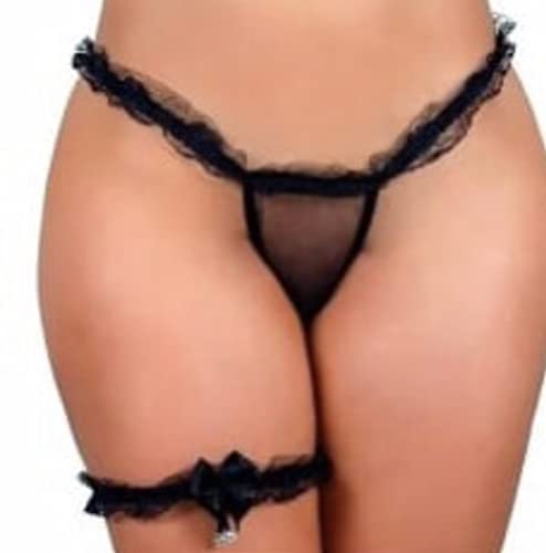 Ana Íntima - Calcinha Fio Dental com Persex Tamanho Único Preto REF:2209