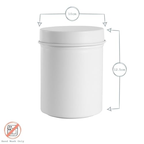 Harbour Housewares Round Metal Tea Coffee Sugar Canisters - Grey - 3pc Set - Retro Kitchen Storage Loose Tea Coffee Beans Granulated Sugar Airtight Container Food Preserve Caddy with Lid - Cosy Home Interiors Harbour Housewares Round Metal Tea Coffee Sugar Canisters - Grey - 3pc Set - Retro Kitchen Storage Loose Tea Coffee Beans Granulated Sugar Airtight Container Food Preserve Caddy with Lid - Image 3