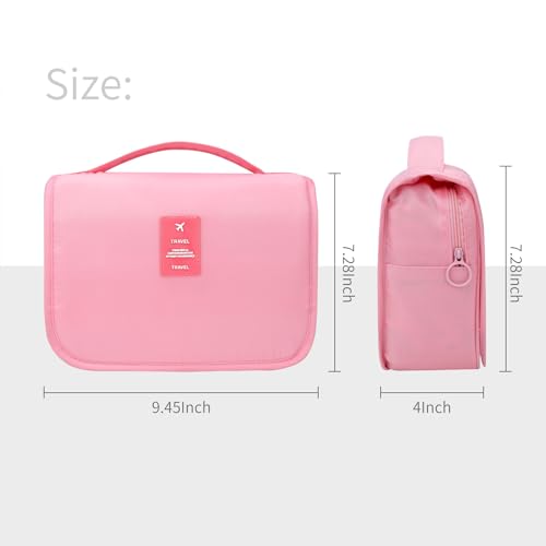 Image of Lcsmaokin Large Capacity Toiletry Bag Travel Bag with Hanging Hook for Men and Women Waterproof Travel Cosmetic Bag Bathroom Storage Bag for Brushes Set, Full-Sized Shampoo, Toiletries, Accessories,