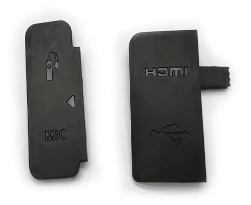 USB/HDMI DC in/Video Out Rubber Door Bottom Cover Compatible for Canon EOS 200D Lens Cap (Black)-image-45