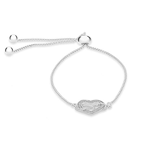 Bracelet Cœur Infini ajustable en argent, le bijou idéal pour illuminer vos tenues de bureau