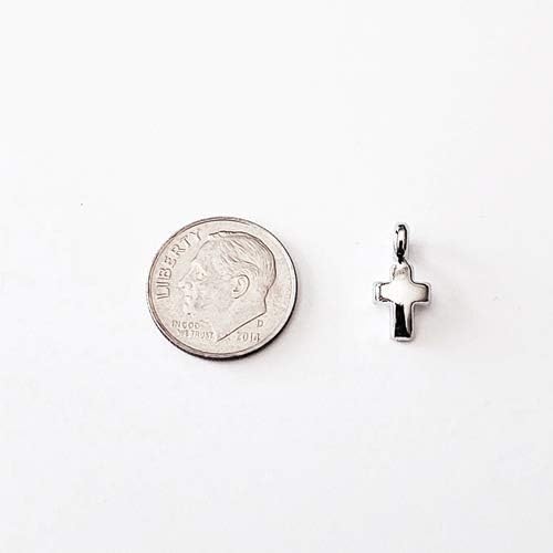 Sterling Silver Tiny Cross Charm Necklace, 18" - Image 5