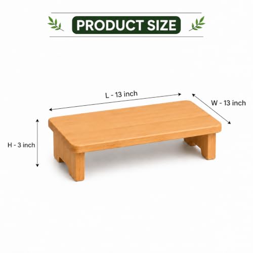 Image of Curated Cart Bamboo Pedestal Serving Platter 13 Inch, Wooden Serving Tray, Elevated Cheese Board, Snack Serving Platter, Decorative Display Tray for Kitchen, Dining Table & Home Decor