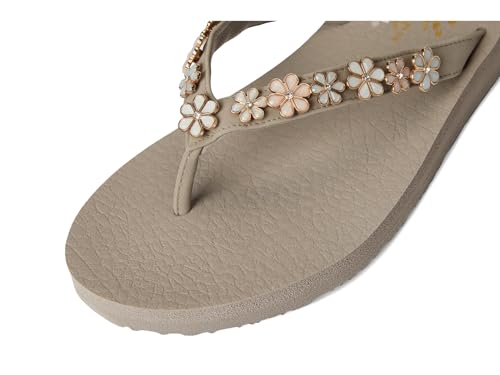 Skechers Skechers Women's MEDITATION - DAISY CRUSH flip flop sandal, Taupe Multi 8 M