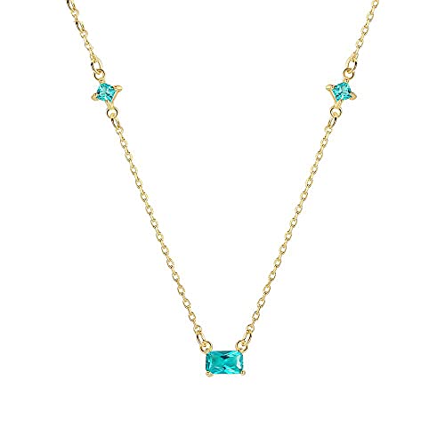 Colliers pendentifs carrés verts bijoux tendance mince chaîne fine pour femme