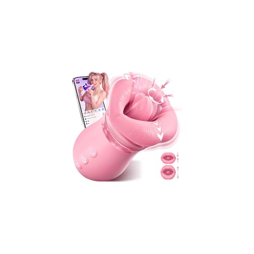 Image of Vibrator Adult Sex Toys for Women - Sovokn 5IN1 Mouth Sucking Vibrator Rose Sex Toy, 10 Tongue Licking, 3 Auto & 1 Manual Sucking Adult Toys New APP, Anal Clit Nipple Vibrators Female Couples Sex Toys