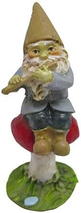 Darice 30050612 Gnome On Mushroom Figurine 1.25 X 3.38 Inches