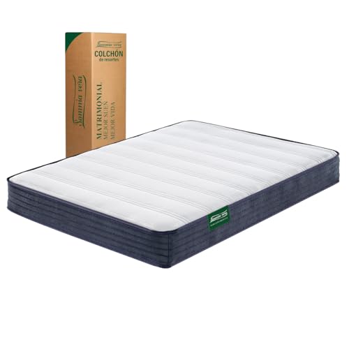 La Mejor Selección de Mercado Libre Colchones Matrimoniales comprados en linea. 46 SOMNIA VERA Colchón Matrimonial en Caja, Firme, Resorte ensacado,Dos Capas de Espumas Certificadas de Alta Densidad, Firmeza Media, Frescura Soporte y Durabilidad, 190cm x 135cm x...