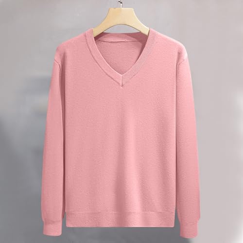 Men Long Sleeve Sweaters Fashion V Neck Waffle Knit Sweater Tops Fall 2024 Outfits Loose Jumper Pullover2