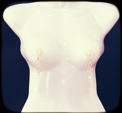 Non Piercing Nipple Noose Gold Heart Pearls Nipple Jewelry Body Chains Women Non Pierced Nipple Rings4