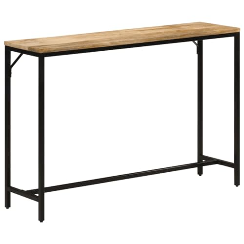 Tomostar Table Console, Console Meuble Table d'entrée de Couloir 110x30x75 cm Bois de manguier Massif Brut et Fer