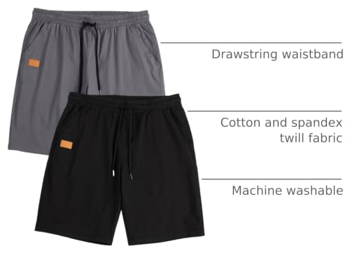 Image of JMIERR Mens Cotton Stretch Shorts Casual Drawstring Twill Chino Shorts