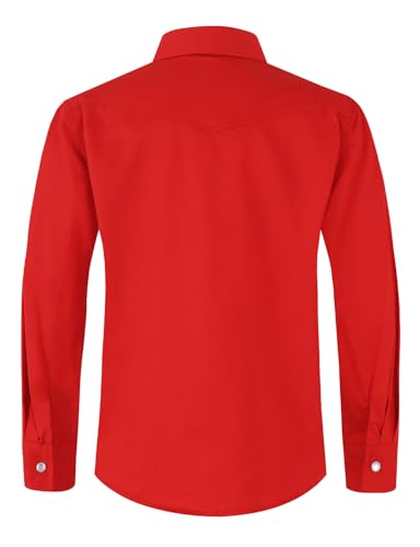 Image of Spring&Gege Boys' Long Sleeve Western Cowboys Pearl Snap Button Down Shirts (5-14 Years)