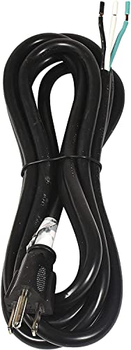 Hqrp 10Ft 14-Gauge 3-Prong 14/3C Heavy Duty Replacement Power Supply Cord Cable 110V 115V 120V Pigtail For Universal Ac Appliance And Power Tool, Nema 5-15 Plug Us Sjt 14-Awg 15A, Ul Listed #TOP3