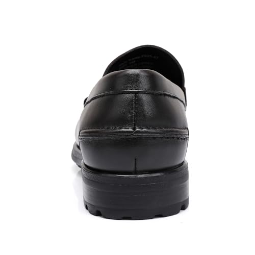 Image of Formal Dress Shoes for Men, Premium Buckle Moc-Toe Business Shoes Casual Slip-on Penny Loafer