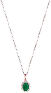 GIVA 925 Silver Rose Gold Evergreen Halo Pendant With Link Chain| Necklace to Gift Women & Girls | With Certificate of Aut... Price In India