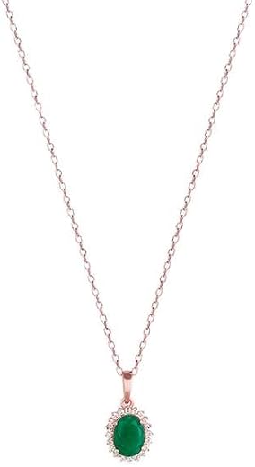 GIVA 925 Silver Rose Gold Evergreen Halo Pendant With Link Chain| Necklace to Gift Women &amp; Girls | With Certificate of Aut...