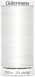 Gutermann 2T250/WHT | 800-White 100% Polyester Sew All Sewing Thread | 250m