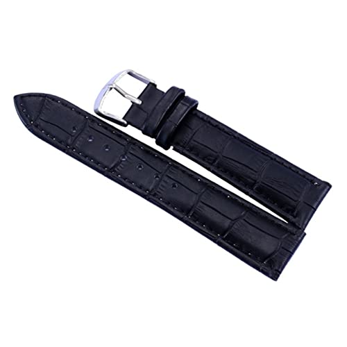 Bracelet montre cuir noir 16mm compatible avec Huawei Fit Garmin Samsung