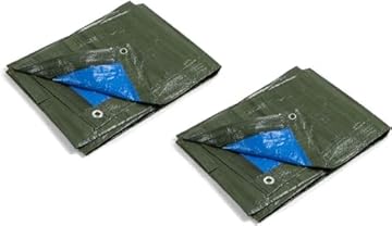 Kippen 6082K1 - Confezione da 2 pezzi di Telone Occhiellato Bicolore Misura 2x3 mt. Grammatura 90 g/m²