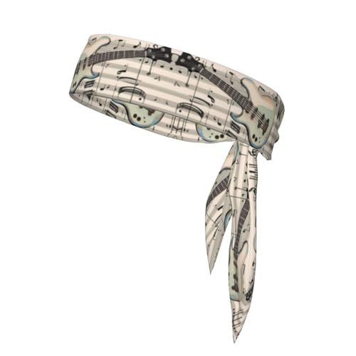 YYHWHJDE Sports Head Tie Made of cotton straps for Men & Women Moisture Wicking Athletic for Running, Gym, Working Out Guitar Bass Music Musical Instruments Picture, Black