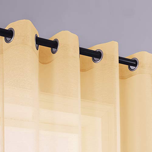 image for KOUFALL Sheer Curtains 96 Inches Long 2 Panels Grommet Curtain Panel P