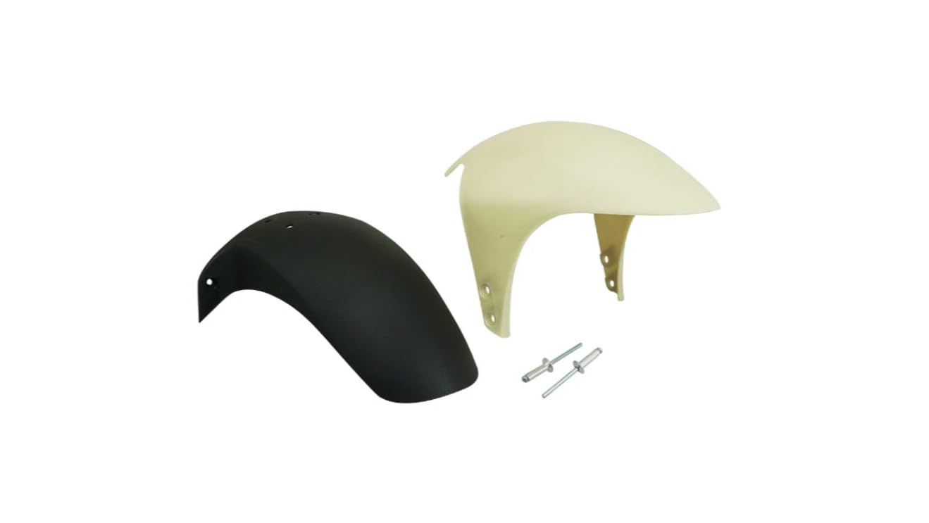 cyclingcolors guardabarros motocicleta scooter ciclomotor compatible con GILERA 50-125 DNA 1997>2006 blanco/negro, delantera