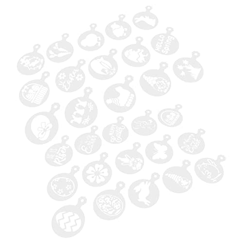 NAMOARLY 30Pcs Coffee Stencils Reusable Painting Templates for Latte Art Cake Cookies and More Flexible Material for Creative Decorations