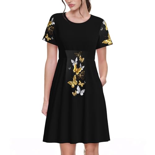 Robe d'été fluide et chic pour vos terrasses avec son motif papillons