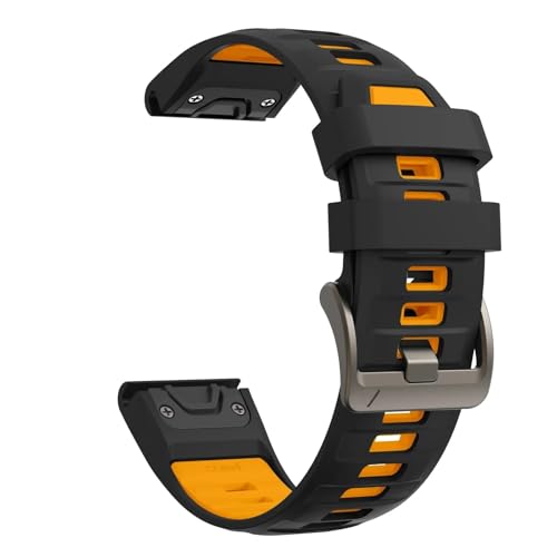 [�����ȓX] �ɓK����Garmin Fenix 8 E 7 X 6 6 X Pro 5 X 5 Plus�x���gForerunner 955 965 970 Tactix 8�u���X���b�g2226 mm�������V���J�Q���x���g(Black Yellow,26mm