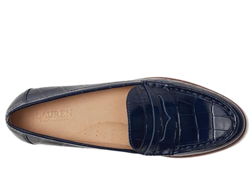 Image of Lauren Ralph Lauren Wynnie Crocodile-Embossed Leather Loafer