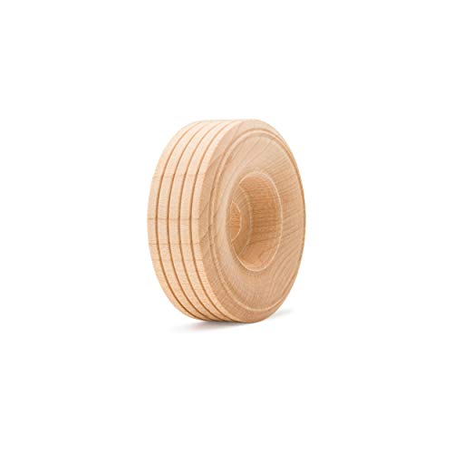 image for Mini Wood Wheels Treaded Style, 1-1/2 Inch Diameter, Pack of 50, for C