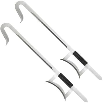 MAKOTO Chinese Hook Swords Set of 2 Silver