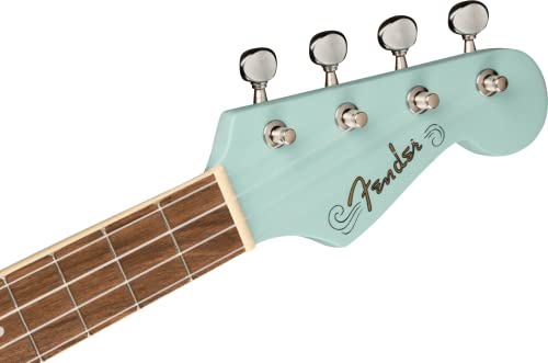 Fender Avalon Ukulélé ténor Noyer Doigter Bleu Daphne - Les Beatles, Paul McCartney, John Lennon, RIngo Starr, George Harrison Fender Avalon Ukulélé ténor Noyer Doigter Bleu Daphne – Image 6