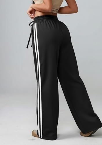 Image of dockstreet Straight Wide fit Long Length Open Bottom Jogger for Women /Trending Multi Pocket Style, Relaxed Casual Pants for Women