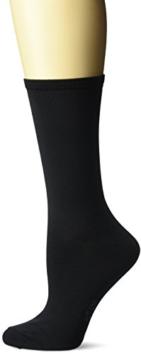 Hot Sox Women's Originals Classics Novelty Crew Socks, Solid Trouser (Black), Shoe Size: 4-10